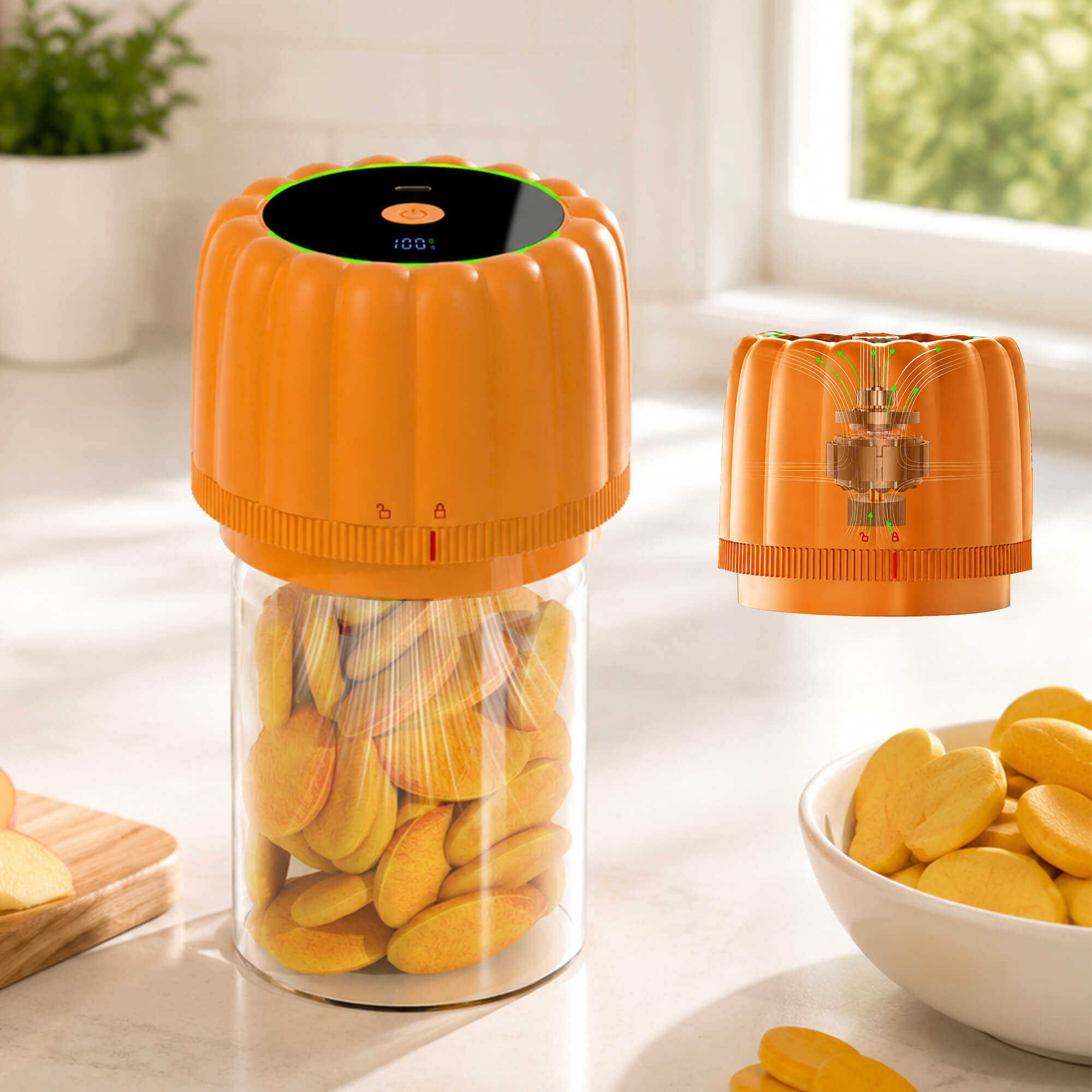 Ipegtop M23 Electric Mason Jar Vacuum Sealer Kit for Wide & Regular Mouth Jars