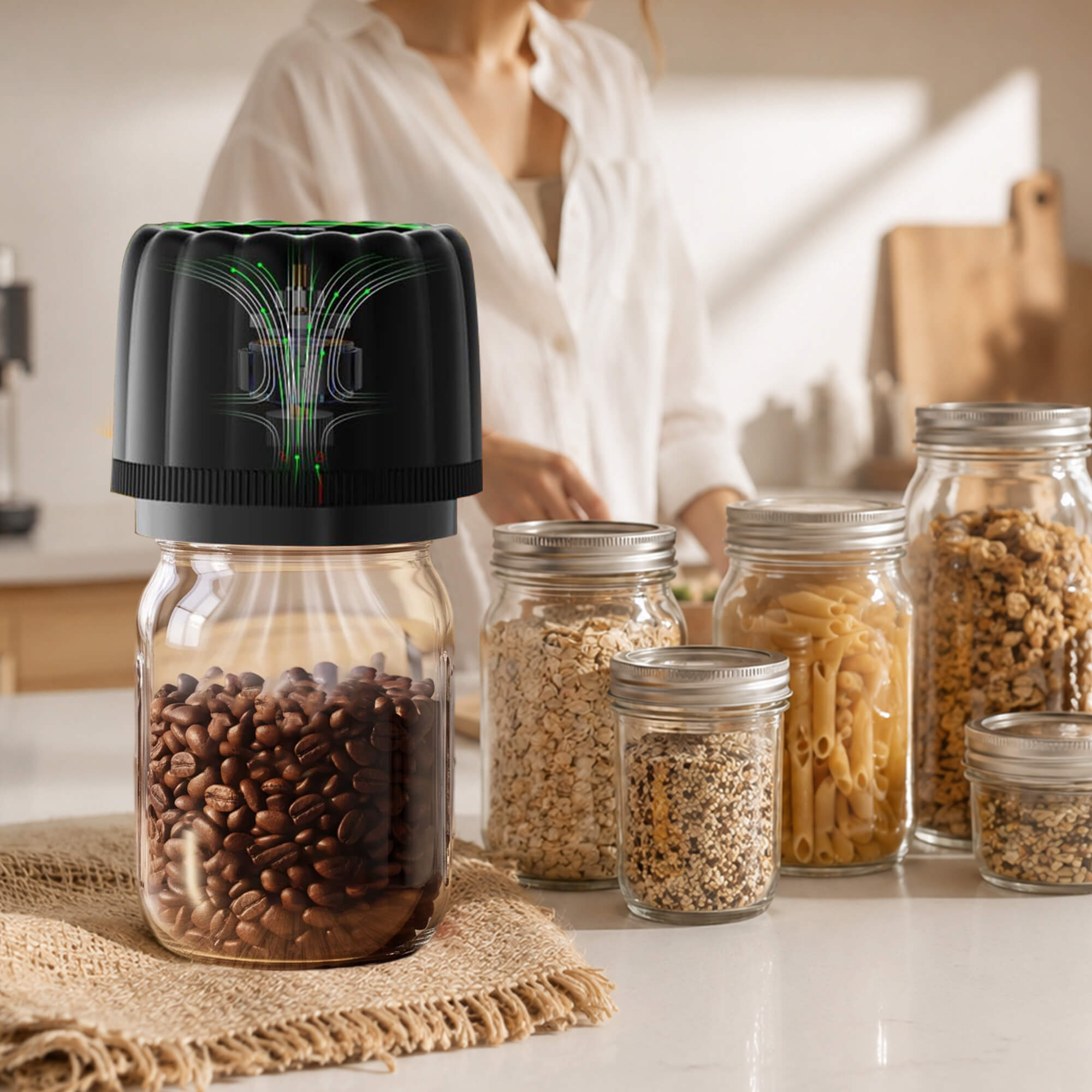 Ipegtop M23 Electric Mason Jar Vacuum Sealer Kit for Wide & Regular Mouth Jars