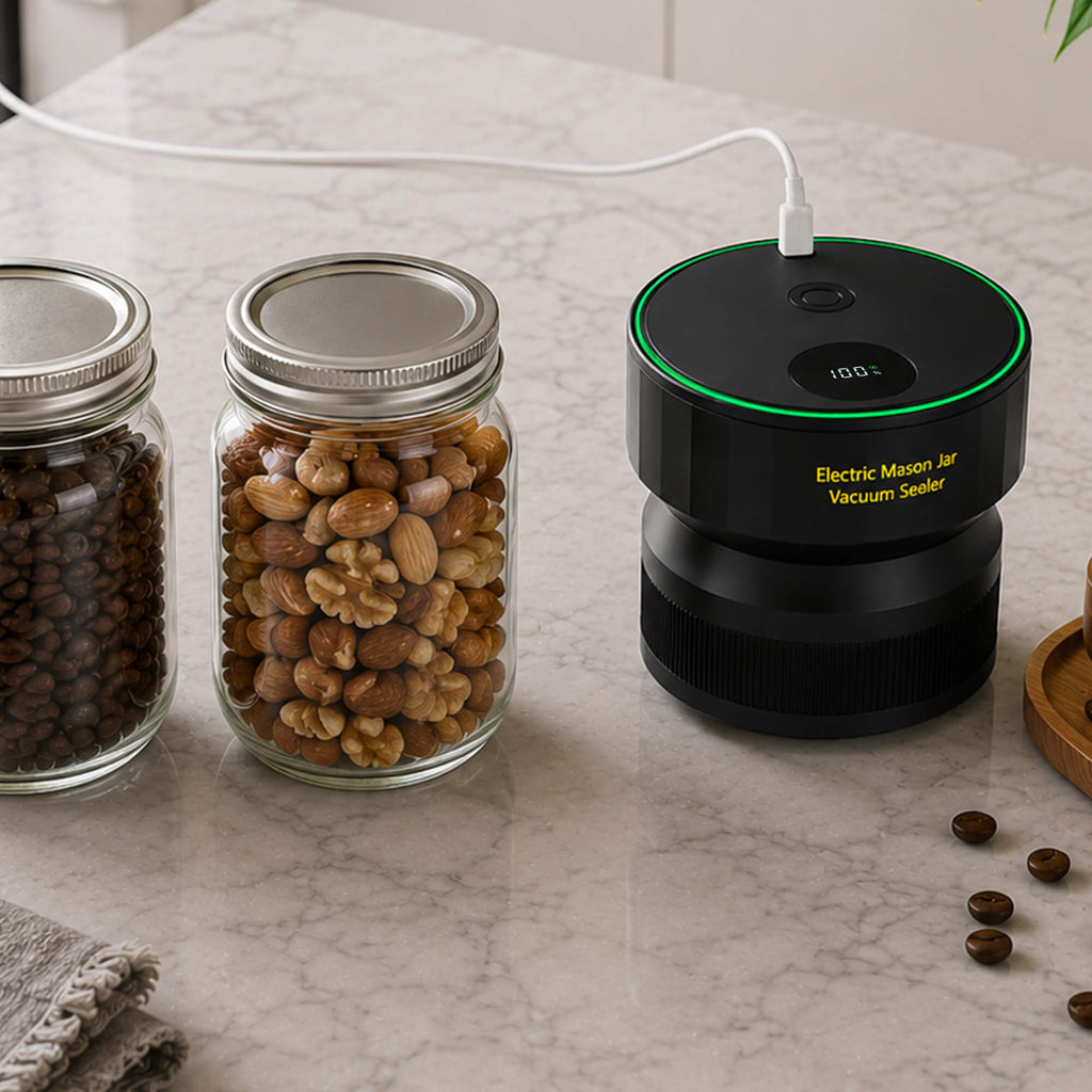 Ipegtop VP09 Electric Mason Jar Vacuum Sealer — Automatic Kit for Wide & Regular Mouth Jars